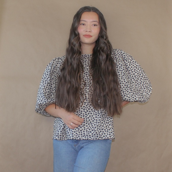 H&M Tops - (91) hm floral ultra puff sleeve babydoll top
